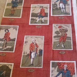 FABRIC #841 Fabric - Cotton - Golfers Wall Art Pillow Panel 25 x 22